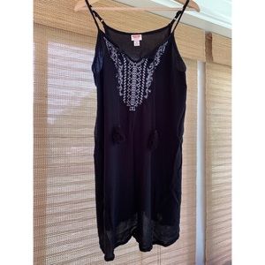 Mossimo Sun Dress. Black with white embroidery.